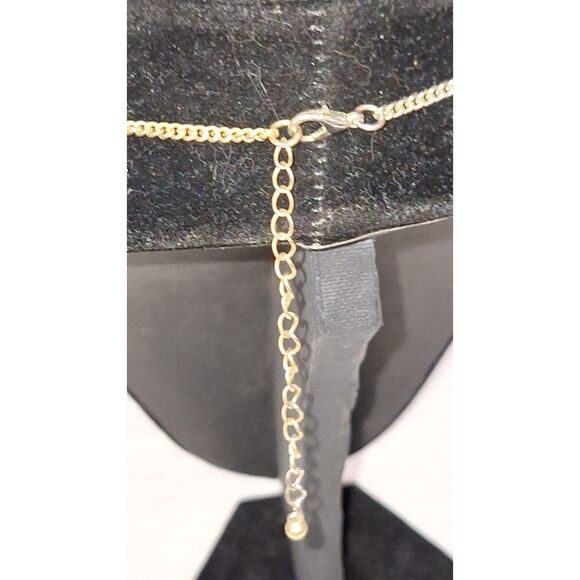 A Silver Tone Geometric Square Fringe Necklace Chunky Statement Bohemian Y2K - Picture 6 of 11